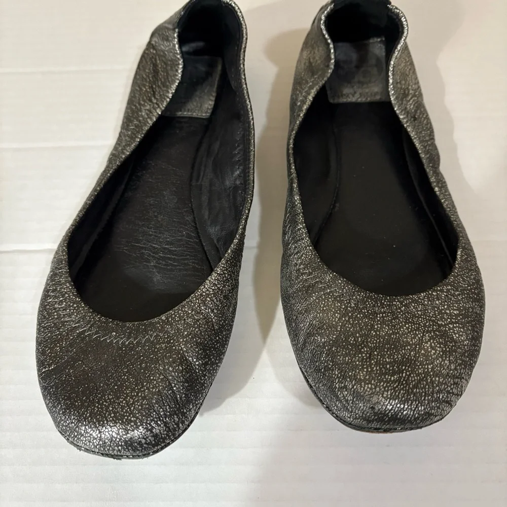 TORY BURCH Silver Ballerina Flats